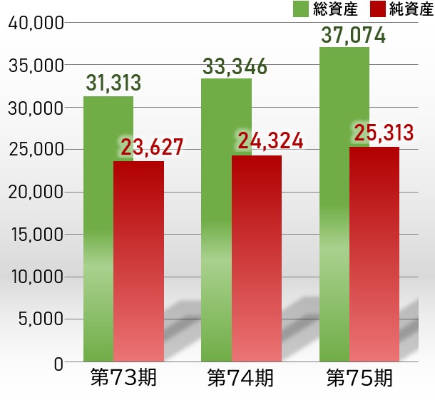 総資産・純資産のグラフ